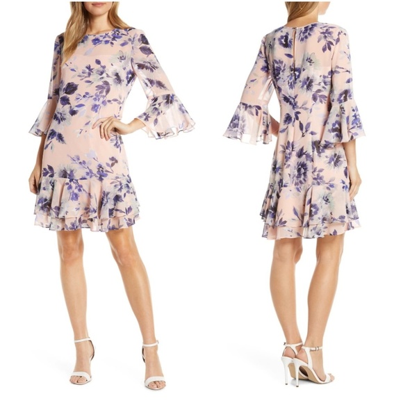 Eliza J | Floral Chiffon Dress - Picture 1 of 8